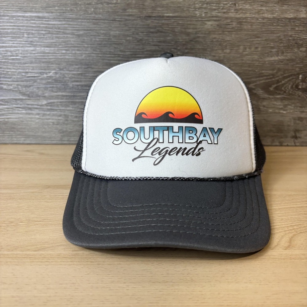 Southbay Legends Hat Cap Snap Back Black White Trucker Mesh Foam Front Mens
